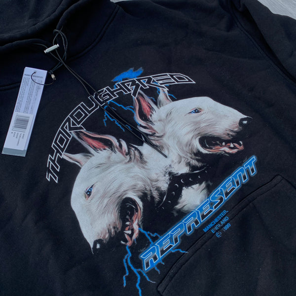 Represent Clothing Thoroughbred Dog Lightning Oversized Hoody - Black