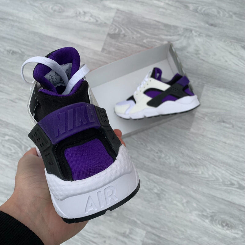 Nike Air Huarache Womens Trainers - White/Black/Purple [DH4439-105]