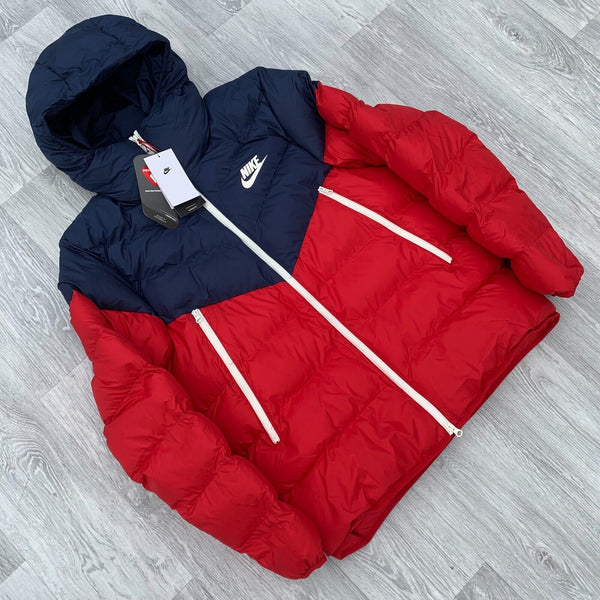 Nike Storm Fit Zip Hooded Puffer Jacket Coat - Navy/Red [DV5121-410]