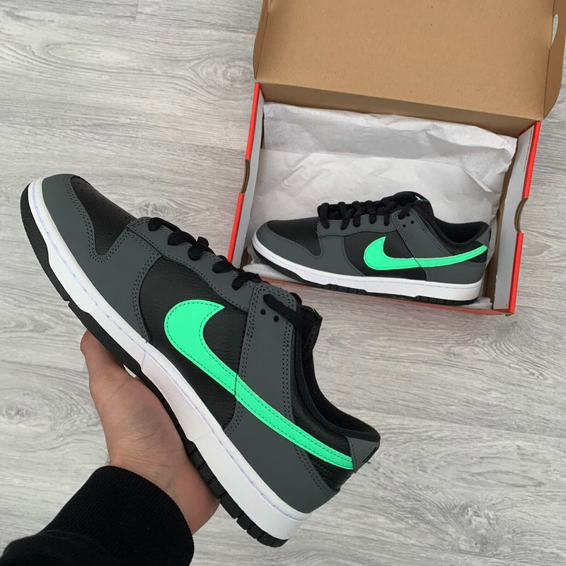 Nike Dunk Low Retro Trainers - Iron Grey/Green Glow [FB3359 001]