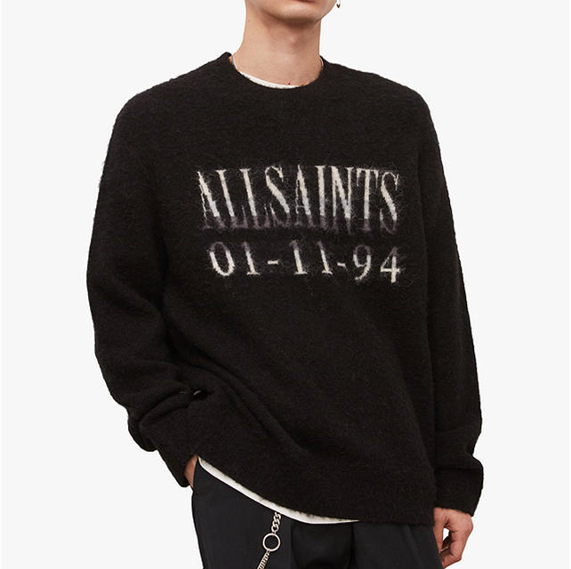 AllSaints Codex Crew Knit Jumper Sweatshirt - Black