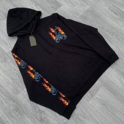 AllSaints Stinger Scorpion Fire Hoodie - Jet Black