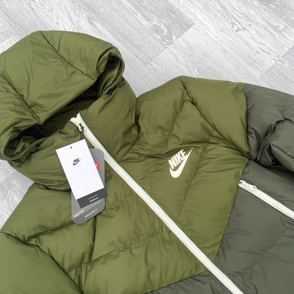 Nike Storm Fit Zip Hooded Puffer Jacket Coat - Khaki Green [DV5121-326]