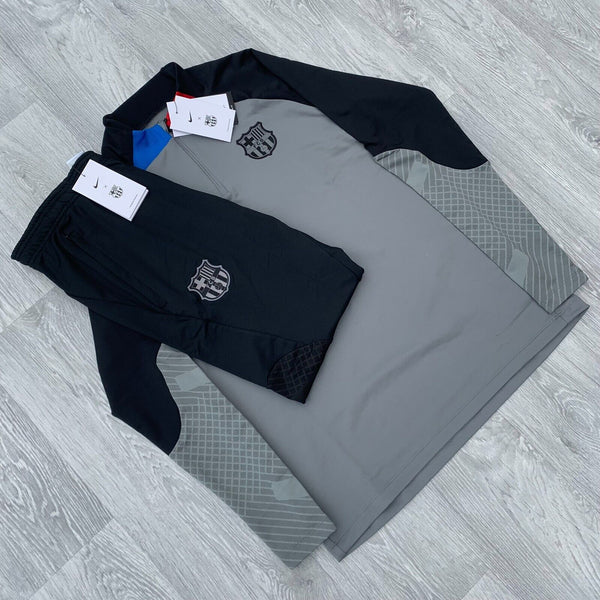 Nike FC Barcelona Strike Dri Fit Full Tracksuit Half Zip Top & Bottoms - Grey