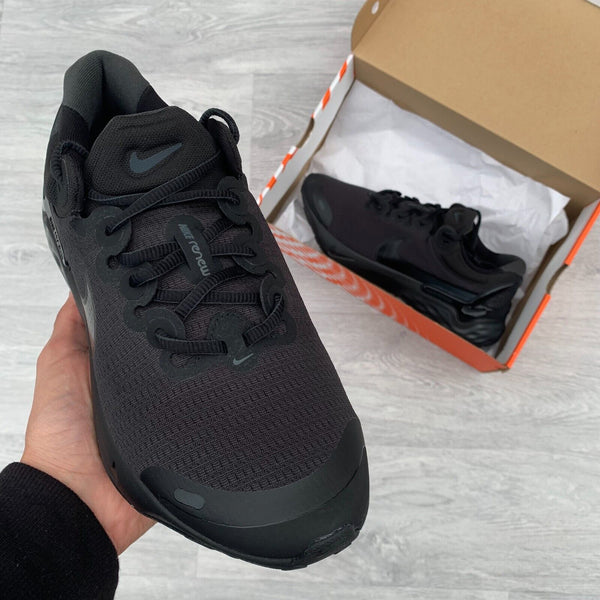 Nike Renew Run 3 Gym Running Trainers Sneakers - Triple Black [DC9413 003]