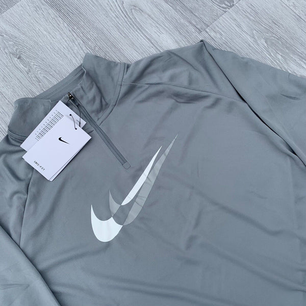 Nike Womens Dri Fit Long Sleeve Midlayer Zip Track Top - Grey [DV7247-073]