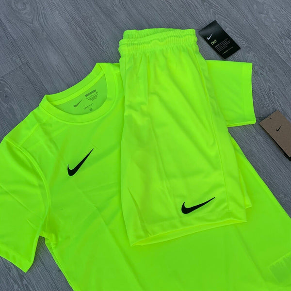 Nike Dri Fit Academy Top and Shorts Set - Volt