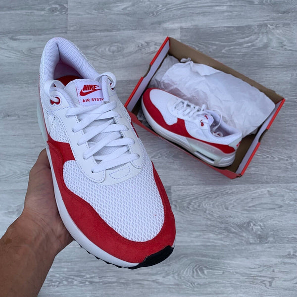 Nike Air Max Systm Trainers Sneakers - White/University Red [DM9537 104]