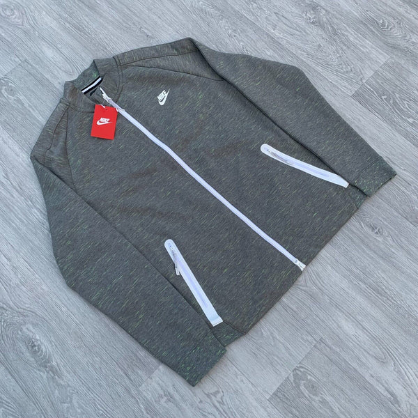 Nike Tech Fleece Varsity Zip Bomber Track Jacket -  Grey Heather [614376-091]