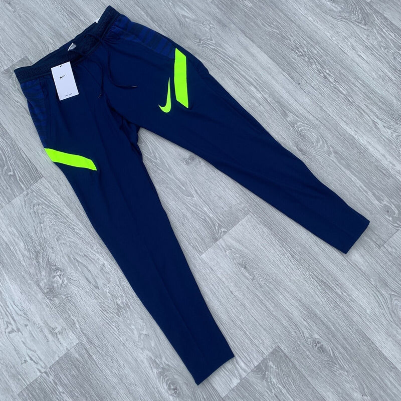 Nike Strike Dri Fit Track Pants Training Bottoms - Blue/Volt [DN4138-492]