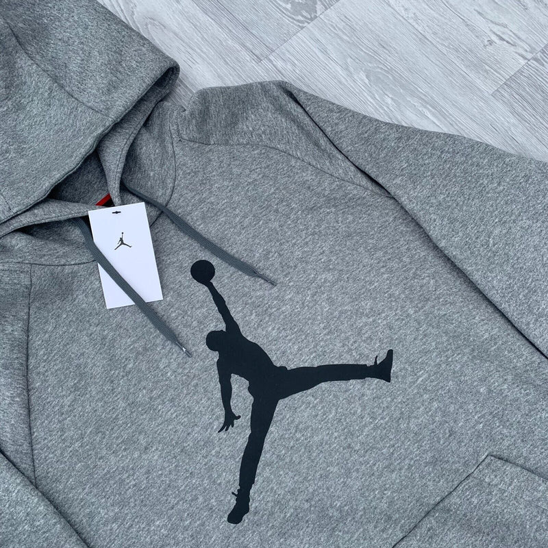 Nike Air Jordan Jumpman Logo Fleece Hoody - Grey/Black [DA6801-091]