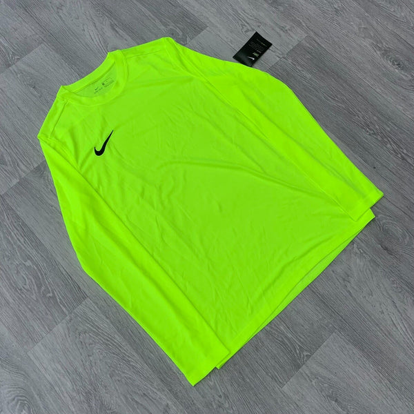 Nike Dri Fit Academy Long Sleeve T-Shirt Top and Shorts Set - Volt/Black