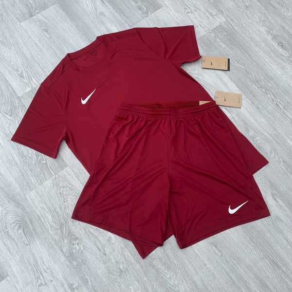 Nike Dri Fit Academy T-Shirt Top and Shorts Set - Team Red