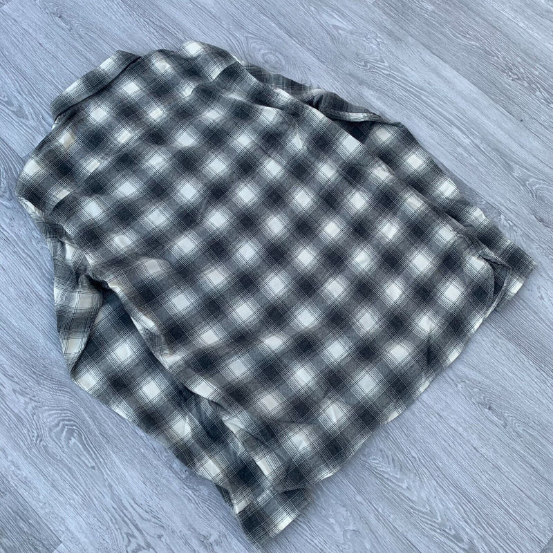 AllSaints Dogwood Long Sleeve Check Shirt - Charcoal/Ecru