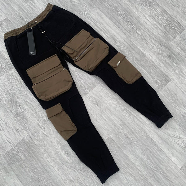 Represent Zip Slim Cargo Pants  - Black/Olive