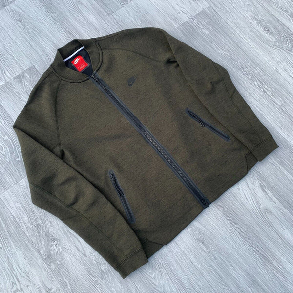 Nike Tech Fleece Varsity Zip Track Jacket -  Cargo Khaki [678508-325]