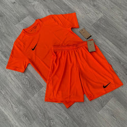 Nike Dri Fit Academy T-Shirt Top and Shorts Set - Safety Orange