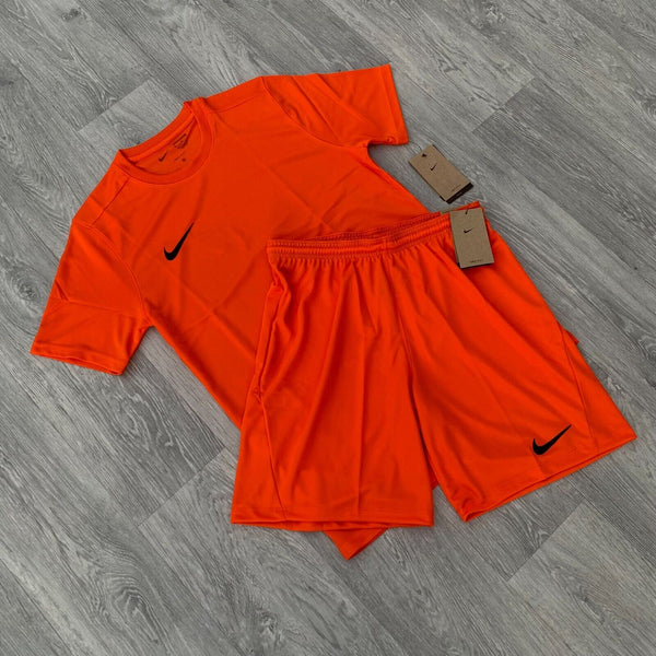 Nike Dri Fit Academy T-Shirt Top and Shorts Set - Safety Orange