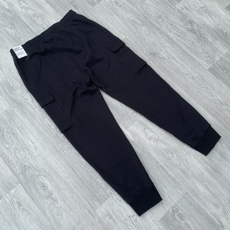 Nike Foundation Fleece Cargo Tracksuit Hoodie Joggers Sweatpants Set - Black