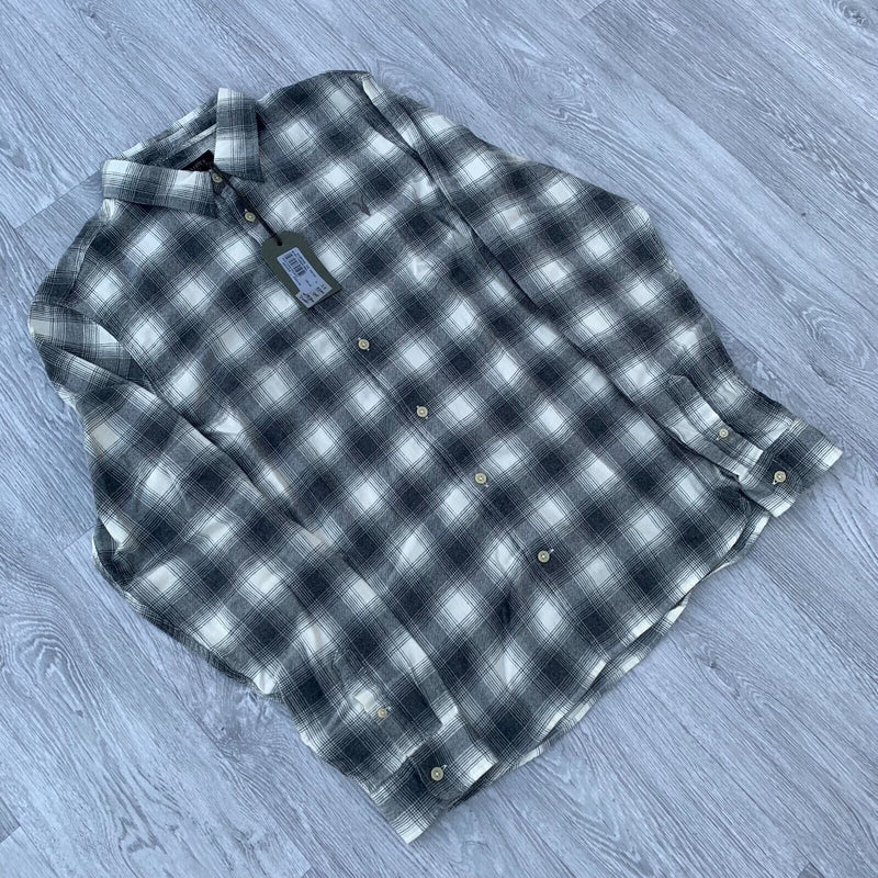 AllSaints Dogwood Long Sleeve Check Shirt - Charcoal/Ecru