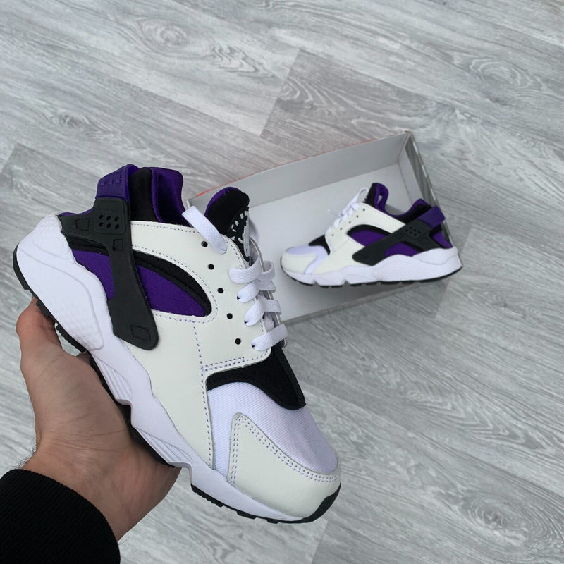 Nike Air Huarache Womens Trainers - White/Black/Purple [DH4439-105]