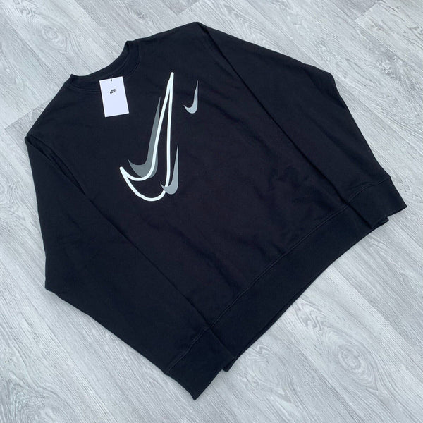 Nike Multi Swoosh Foundation Crew Sweatshirt Jumper - Black [DQ3943-010]