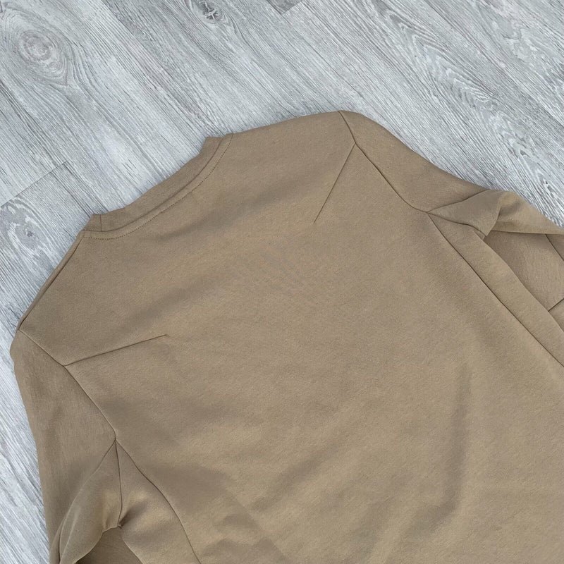 Nike Tech Fleece Crew Sweatshirt - Beige Khaki [CU4505-247]