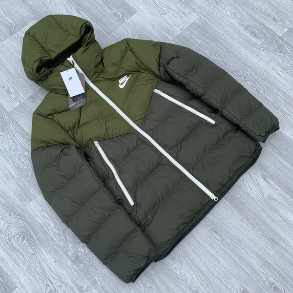 Nike Storm Fit Zip Hooded Puffer Jacket Coat - Khaki Green [DV5121-326]