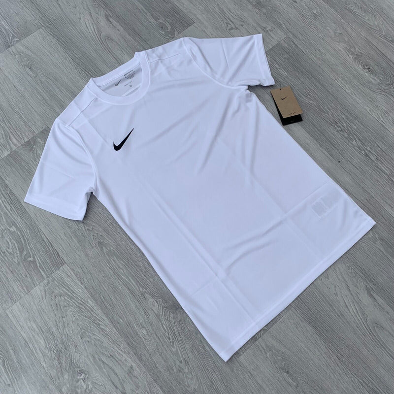 Nike Dri Fit Academy T-Shirt Top and Shorts Set - White/Grey