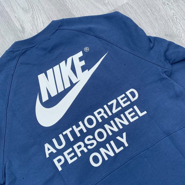 Nike Authorized Personnel Only Tech Fleece Crew Sweatshirt - Navy [DM6554-410]