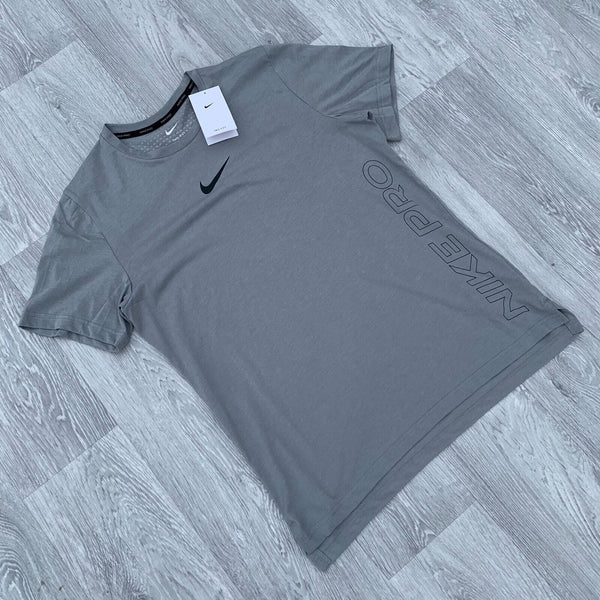 Nike Pro Dri-Fit Short Sleeve Running Training Top T-Shirt - Grey [DR8772-073]