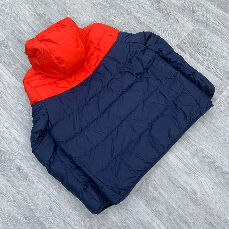 Nike Storm Fit Zip Hooded Puffer Jacket Coat - Navy/Red