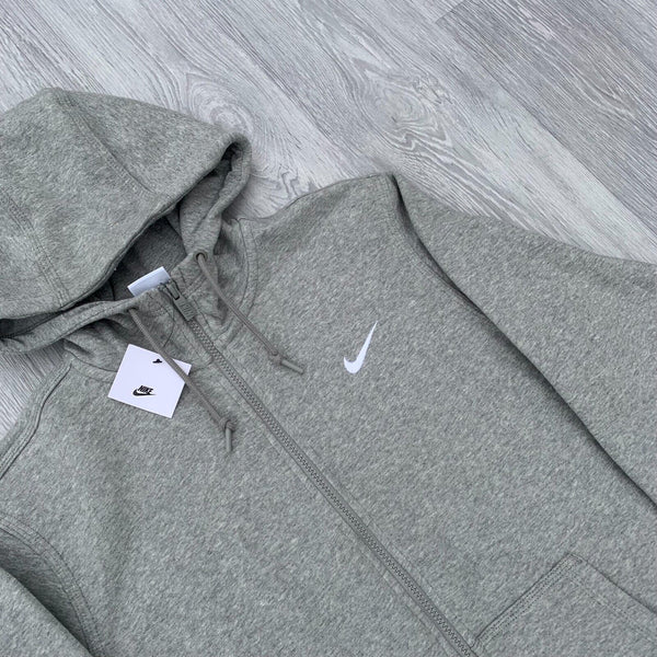 Nike Club Fleece Full Zip Hoody - Grey Heather [823531-063]