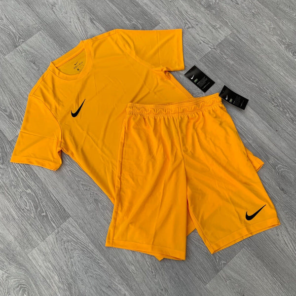 Nike Dri Fit Academy T-Shirt Top and Shorts Set - University Gold [725891-739]