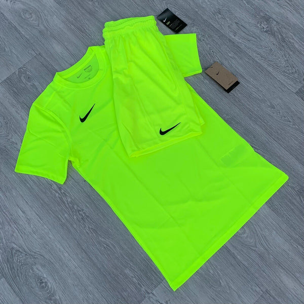 Nike Dri Fit Academy Top and Shorts Set - Volt