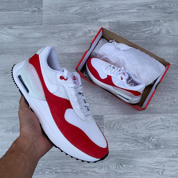 Nike Air Max Systm Trainers Sneakers - White/University Red [DM9537 104]