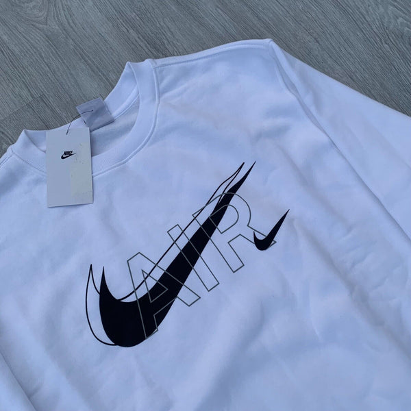 Nike Air Double Swoosh Club Fleece Crew Sweatshirt - White [DD9699-100]