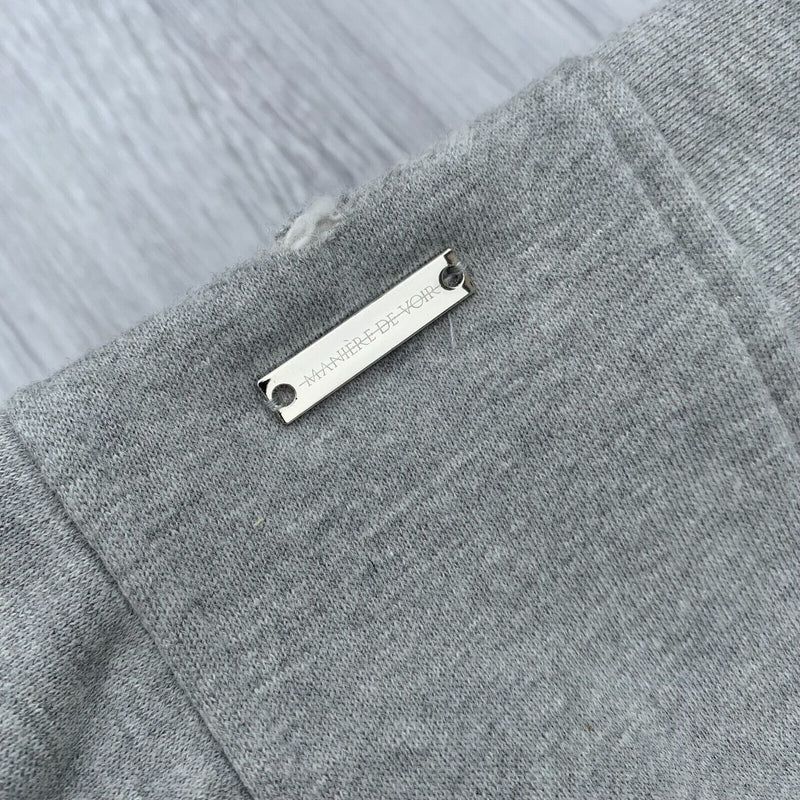 Maniere De Voir Oversized Distressed Paint Hoodie - Grey