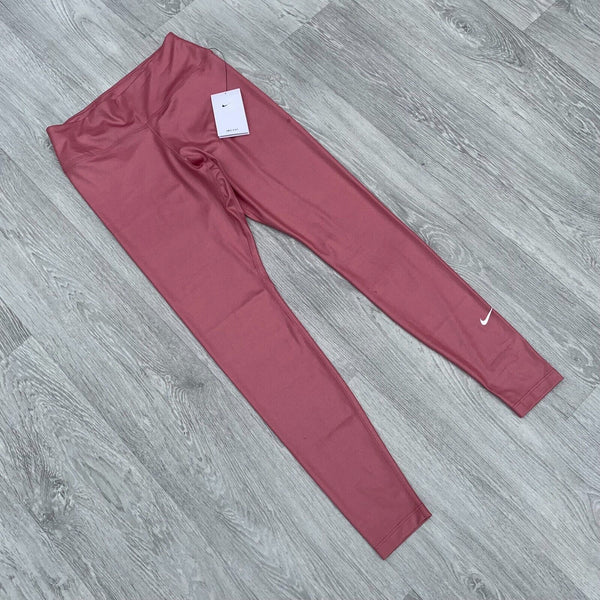 Nike Womens Dri Fit One Midrise Shine Tights Leggings - Pink [DD5439-667]