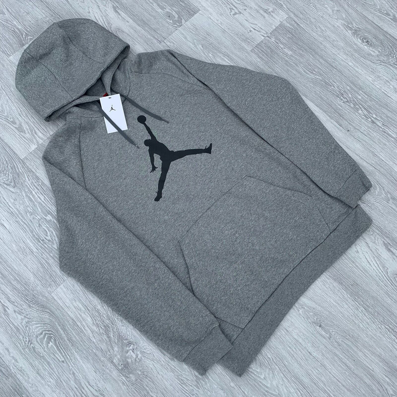 Nike Air Jordan Jumpman Logo Fleece Hoody - Grey/Black [DA6801-091]