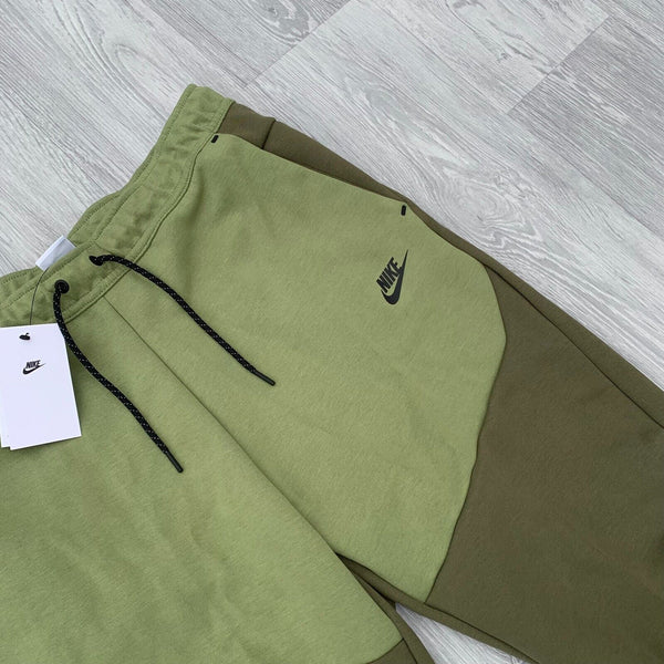 Nike Tech Fleece Slim Fit Tapered Pants Joggers Bottoms - Green [CU4495-222]