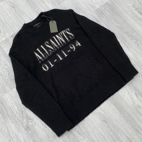 AllSaints Codex Crew Knit Jumper Sweatshirt - Black