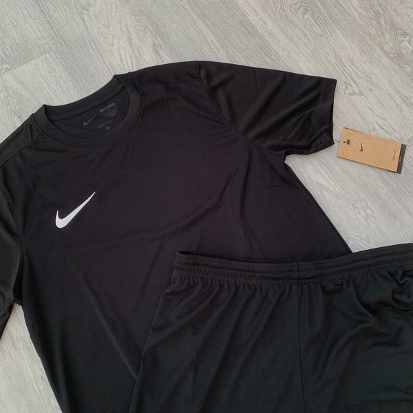 Nike Dri Fit Academy T-Shirt Top and Shorts Set - Black