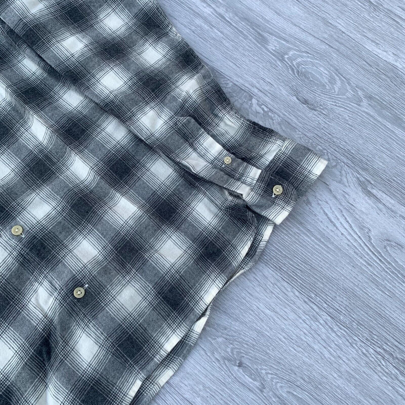 AllSaints Dogwood Long Sleeve Check Shirt - Charcoal/Ecru