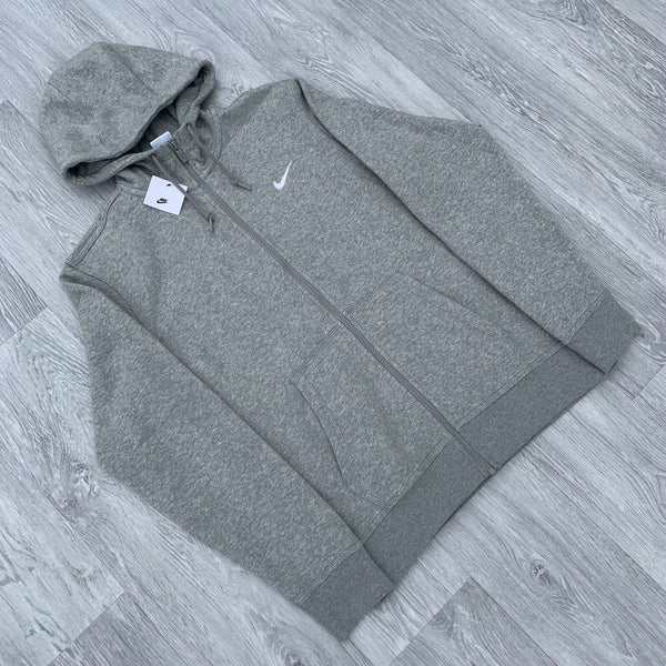 Nike Club Fleece Full Zip Hoody - Grey Heather [823531-063]