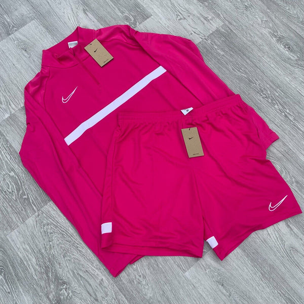 Nike Strike Dri Fit Academy Tracksuit Track Top Shorts Full Set - Pink