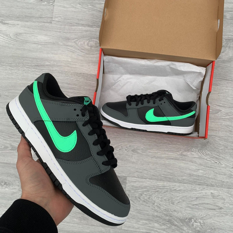 Nike Dunk Low Retro Trainers - Iron Grey/Green Glow [FB3359 001]