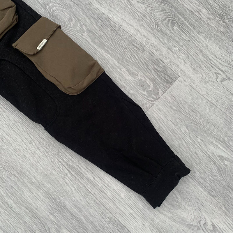 Represent Zip Slim Cargo Pants  - Black/Olive