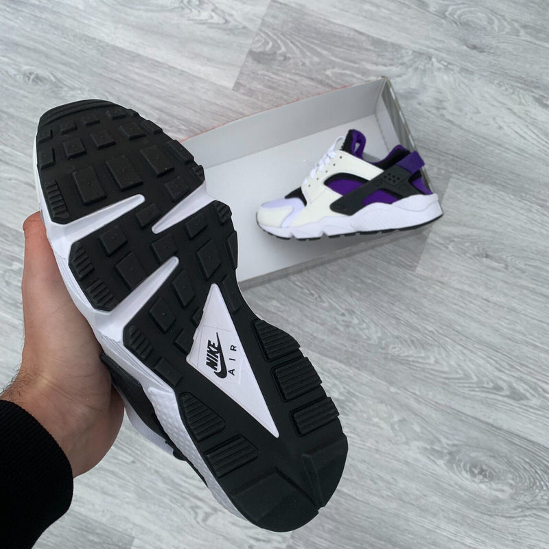 Nike Air Huarache Womens Trainers - White/Black/Purple [DH4439-105]