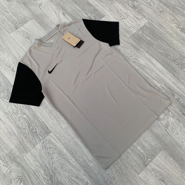 Nike Dri Fit Academy T-Shirt Top and Shorts Set - Pewter Grey/Black